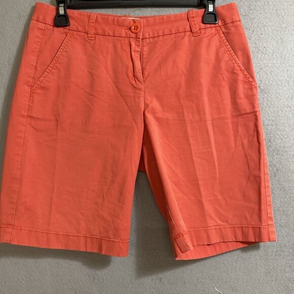 J. Crew Bermuda Flat Fron Orange Stretch Women's Chino Cotton/Spandex Short Sz 0 - Picture 1 of 4